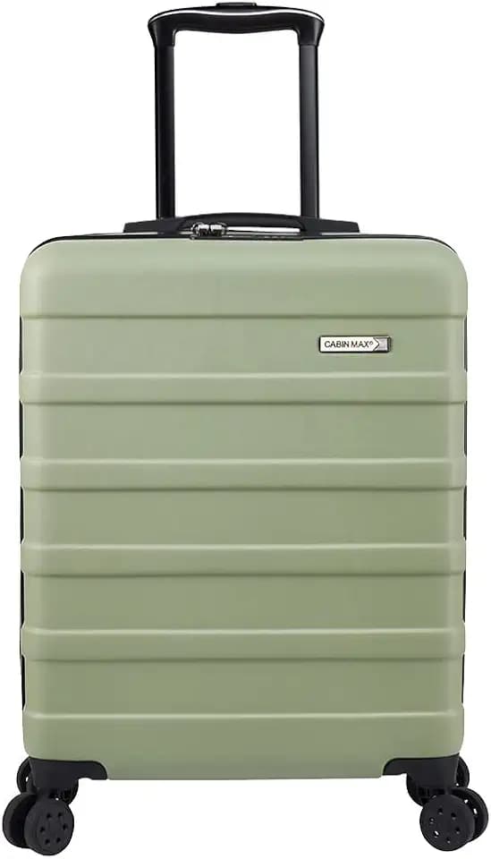 Cabin Max Anode 44L 55x40x20cm (22x16x8inch) Carry On Hand Luggage Suitcase - Lightweight, Hard Shell, 4 Wheels, 3 Digit Combination Lock (Bodo Green)