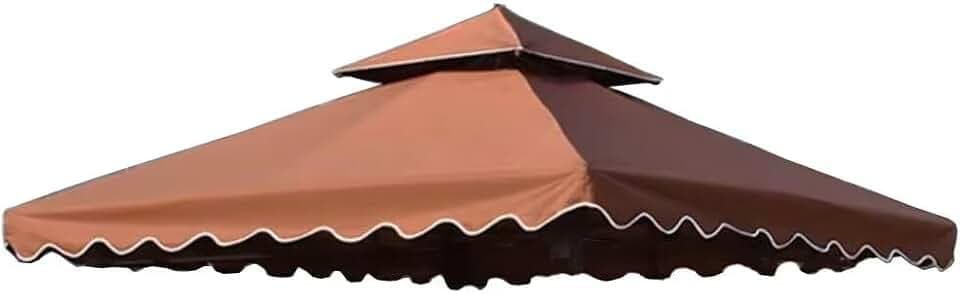 Gazebo Canopy Top Replacement Cover 118"x118", 2-Tiers，for Smaller 10'x10' Dual-Tier Gazebo Canopy, Water, Dirt, and UV Resistant Canopy Replacement Cover(Brown)