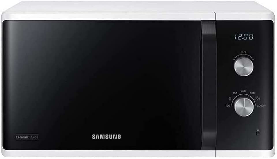 Samsung MW3500 Mikrowelle MS23K3614AW/EG / 800 W / 23 L Garraum / 48, 9 cm Breite / Kratzfester Keramik-Emaille-Innenraum / 6 Leistungsstufen / Weiß