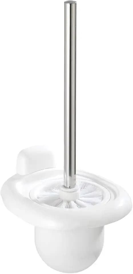WENKO WC-Garnitur Pure - WC-Bürstenhalter, Kunststoff (ABS), 15.5 x 36 x 16 cm, Weiß