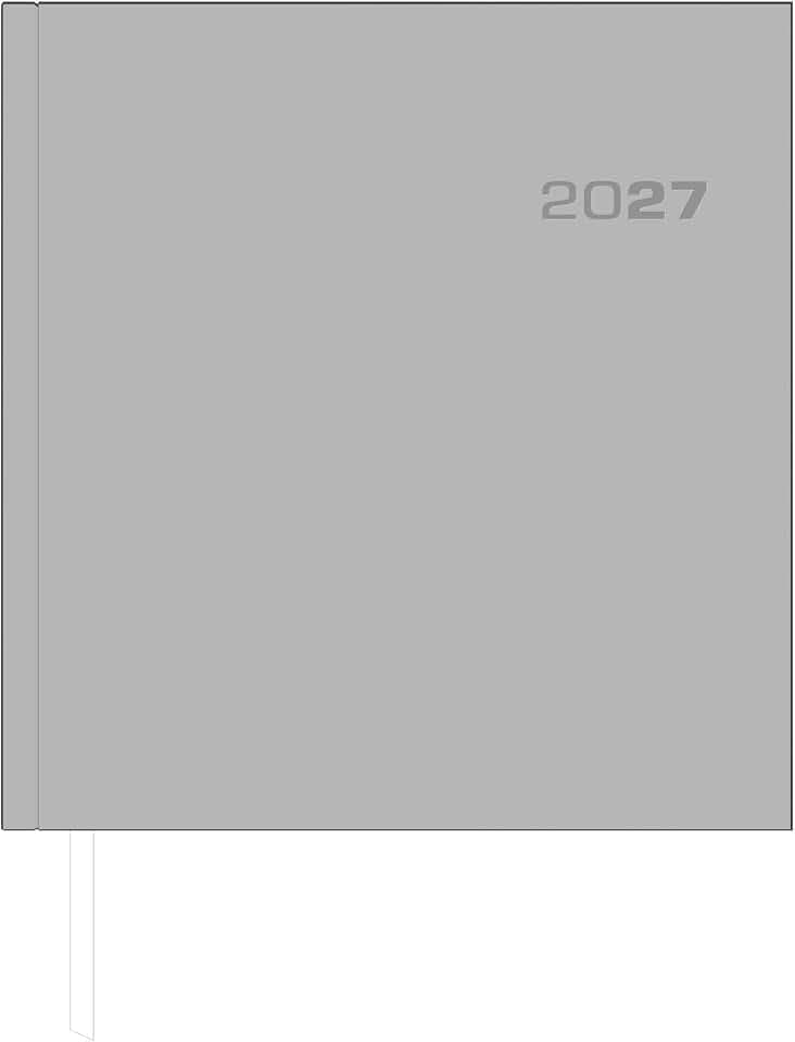 Wochenbuch Sekretär anthrazit 1W/2S 2027: Wochenplaner 20x21 cm mit 1 Woche auf 2 Seiten, Zweimonatsübersicht, Stundeneinteilung 7-20 Uhr & Leseband für Arbeit & Studium