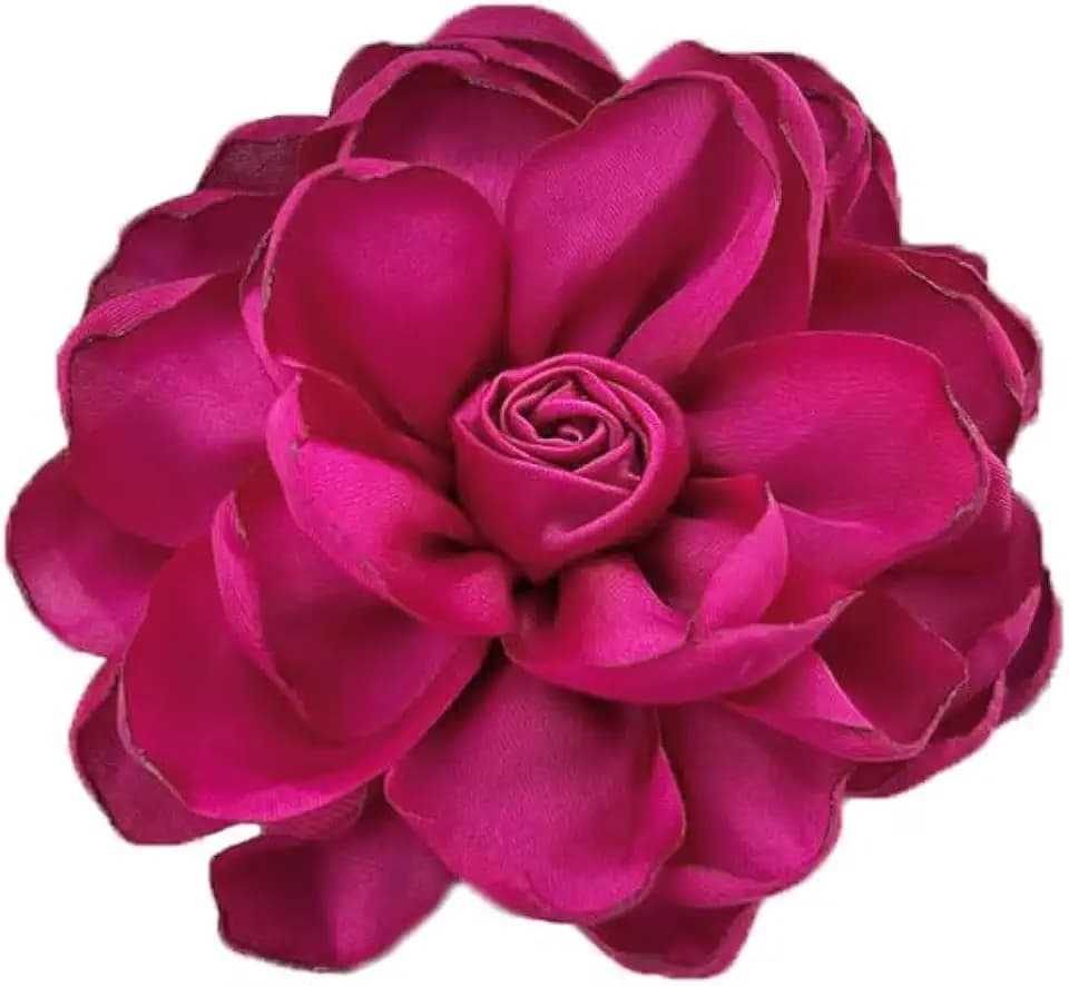 Dainty Fabric Rose Flower Large Brooch Lapel Pins Flower Brooches Pin Classic for Wedding Party Dance Banquet for Women Dress Suit Clothes Accessories Jewelry 100mm