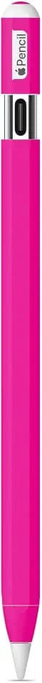 Compatible with Apple Pencil (USB-C) - Solid Hot Pink - Premium 3M Vinyl Protective Wrap Decal Cover - Easy to Apply | Crafted in The USA by MightySkins