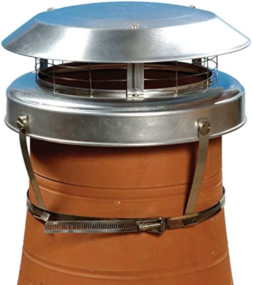 Aluminium COLT TOP 2 Kaminhaube Anti-Daunen Zugluft mit Vogelschutz Regeneintritt Schutz Stoppen Rauch Dampf Rückschlag für Öfen & Feuer