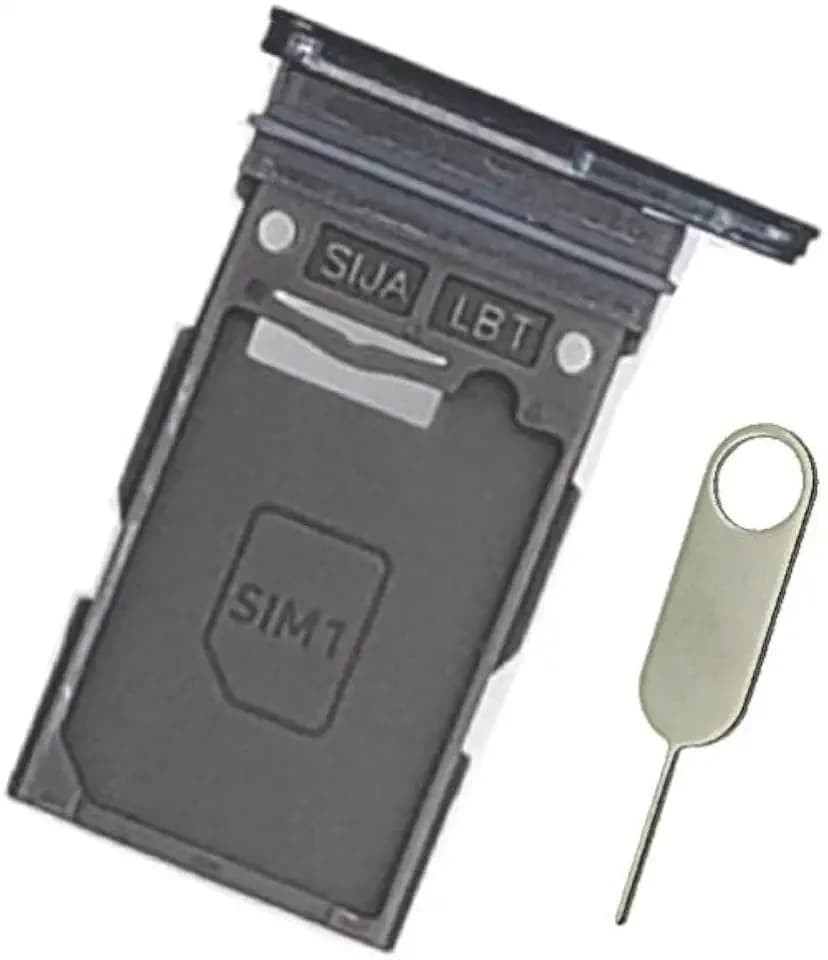 Replacement SIM Card Tray for Samsung Galaxy S24 Ultra SM-S928U S928U1 - Single Sim USA Version (Titanium Black) with Stainless Steel Eject Pin