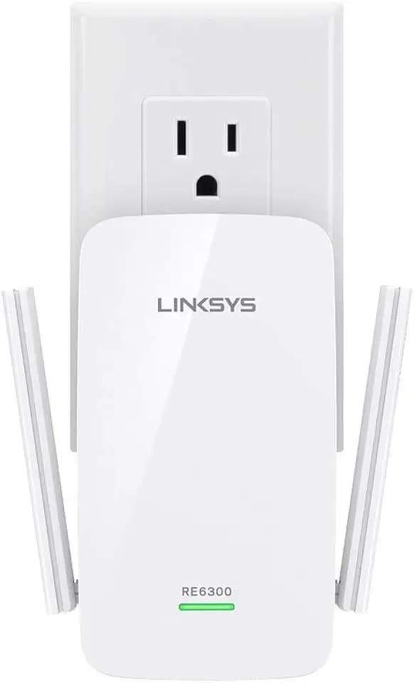 Linksys WiFi Extender, WiFi 5 Range Booster, Dual-Band Booster, Compact Wall Plug Design, 1,000 Sq. ft Coverage, Speeds up to (AC750) 750Mbps - RE6300