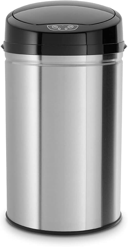 Echtwerk Abfalleimer, Mülleimer mit Sensor, elektrischer Müllbehälter, Infrarot Bewegungssensor, Korpus aus Edelstahl, Fassungsvermögen 30 Liter, brushed, INOX Black