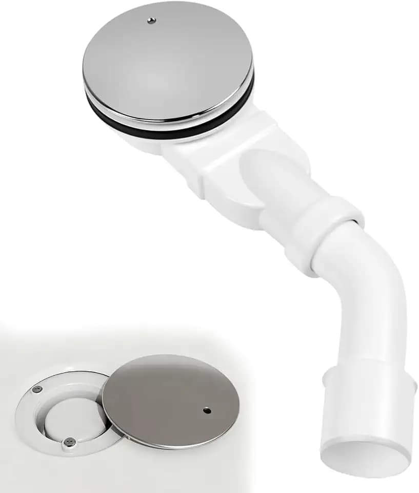 Ablaufgarnitur Dusche 90mm Duschablauf mit Geruchsstop & Haarsieb Siphon für Ablaufgarnitur Duschwanne Duschabfluss DN40/50 Flacher Duschwannenablauf Bodenablauf Badewanne Chrom Abdeckhaube