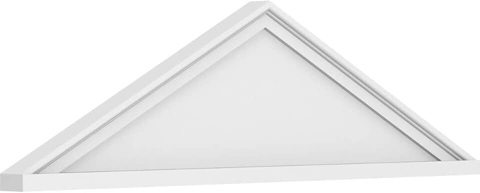 42"W x 11-1/2"H x 2"P (Pitch 6/12) Peaked Cap Smooth Architectural Grade PVC Pediment
