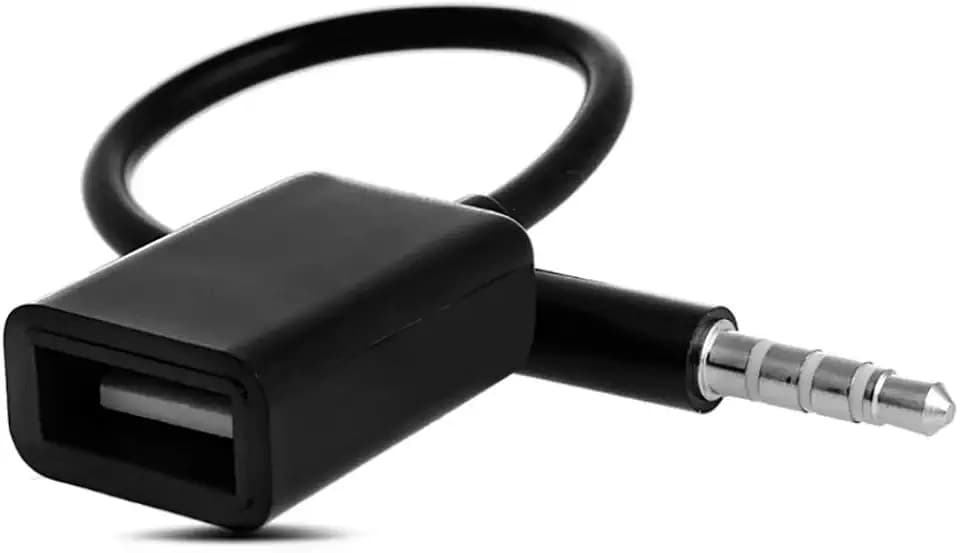 USB to 3.5mm Audio Jack Cable, 3.5mm Jack to USB Converter Cable, 14.5cm Auto MP3 Playback Stereo Audio Connection for Car AUX Port Vehicle Navigation Systems (Black)