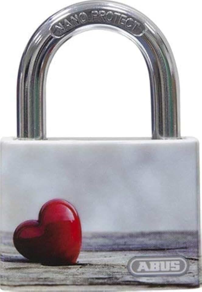 ABUS Vorhängeschloss T65AL/40 myLove - Herz-Motiv, Aluminium, Rot