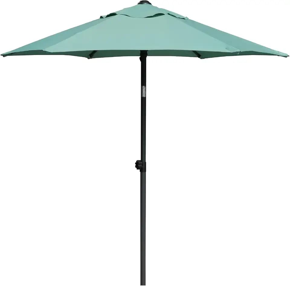 AMMSUN 6FT Patio Umbrella, Outdoor Table Umbrella with Push Button Tilt