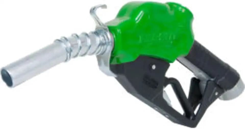 Fill-Rite N100DAU12G 1"" Automatic Nozzle with Hook Green Body 5-25 GPM End of Delivery Hose - 1 Each