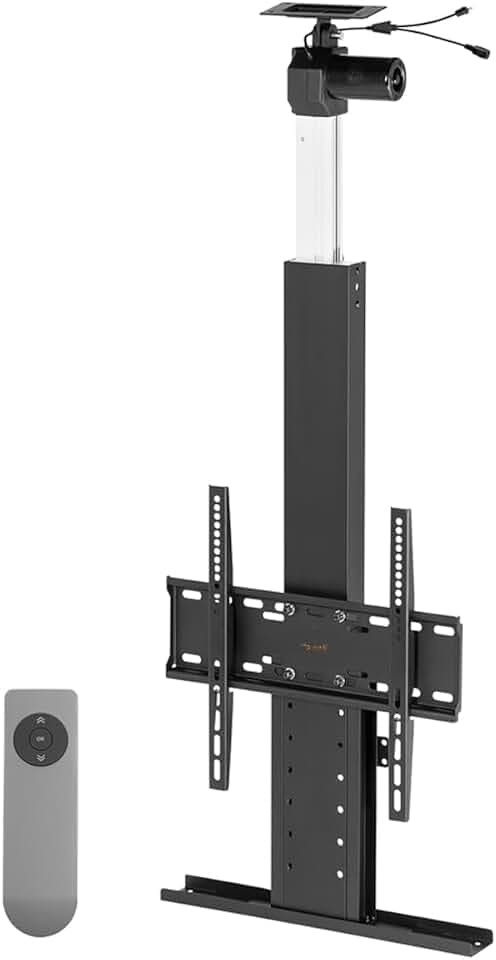 My Wall Motorisierter TV-Lift HP64L zum Einbau in die Decke, TV Deckenhalterung, Verstellbarer Höhenbereich, 32-55 Zoll, belastbar bis 45kg, mit Fernbedienung, TV Lift Elektrisch, Deckenhalterung