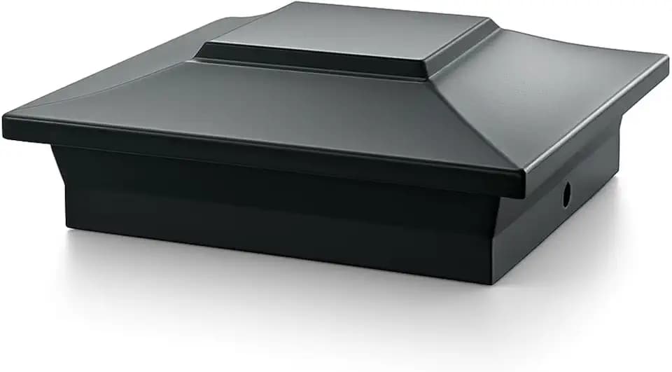 Classy Caps 6x6 Aluminum Post Cap - fits 5"x5", 5.5"x5.5" & 6"x6" Deck & Fence Posts - Cast Aluminum - Heavy Duty (Black)