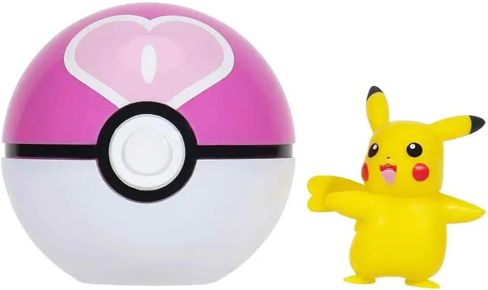 Pokémon Clip ‘N’ Go Pikachu and Love Ball - Includes 2-Inch Battle Figure and Love Ball Accessory