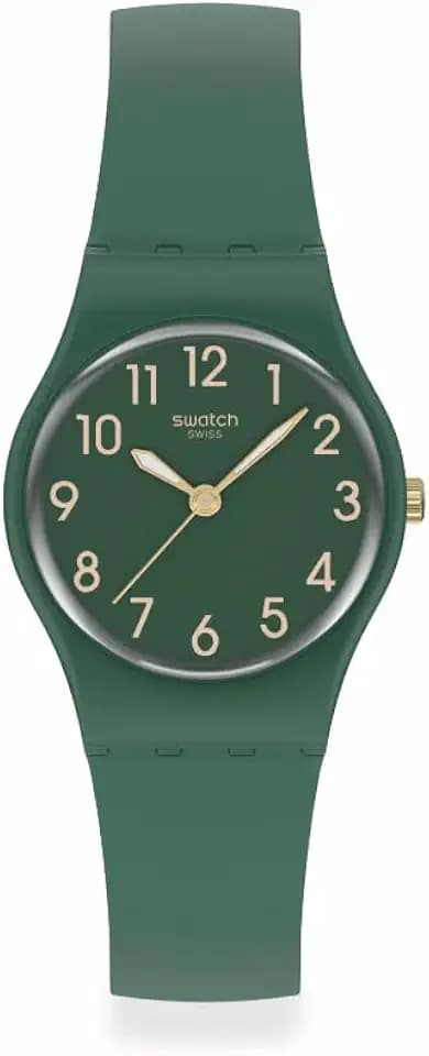 Swatch Lady Women's Watch Casual Polymer Green Quartz Waterproof Notes of Pecan