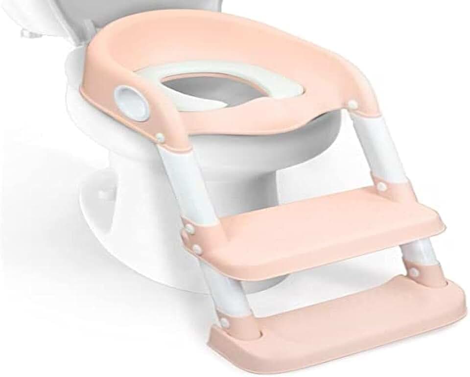 Mobiclinic® kids, Toilettensitz kinder, Modell lala, Europäische marke, Mit treppe, Wc-sitz, Für von 1-8 jahren, Rosa und weiß