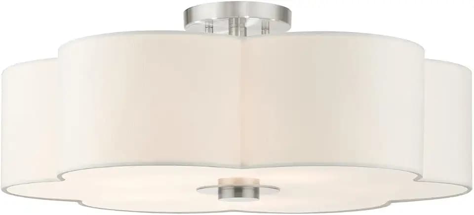 Livex Lighting 5 Light Brushed Nickel Semi Flush, 22 x 22 x 9