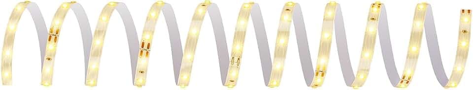 BRILONER - Pimp your Panel LED Strip Erweiterungsset, Warmweiß, Kabelschalter, Streifen, Leiste, Zimmer Deko, Band, Zubehör Akustikpaneele, Lichtleiste, Lichtband, 2,6m, Weiß
