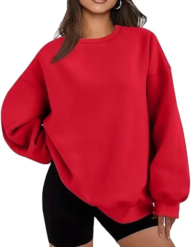 LACOZY Damen-Sweatshirt, langärmelig, Rundhalsausschnitt, lässiger Pullover, übergroß, lockerer Herbst-Top
