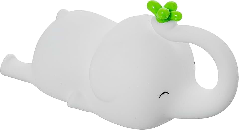 LUZ NOCTURNA LED ELEFANTE SOPORTE MÓVIL ALIMENTACION USB_18X9X9CM, ABS+SILICONA