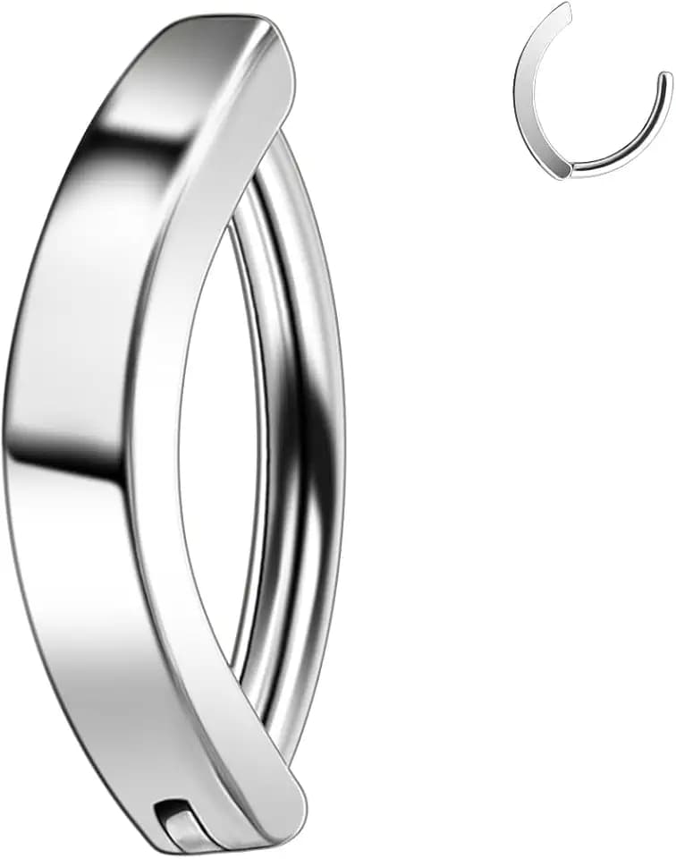 ASTM F136 Implant Grade Titanium Clicker Hoop Belly Ring 14G, Hypoallergenic Hinged Navel Piercing Jewelry 10mm 12mm, CZ/Opal/Plain Styles, 3 Colors