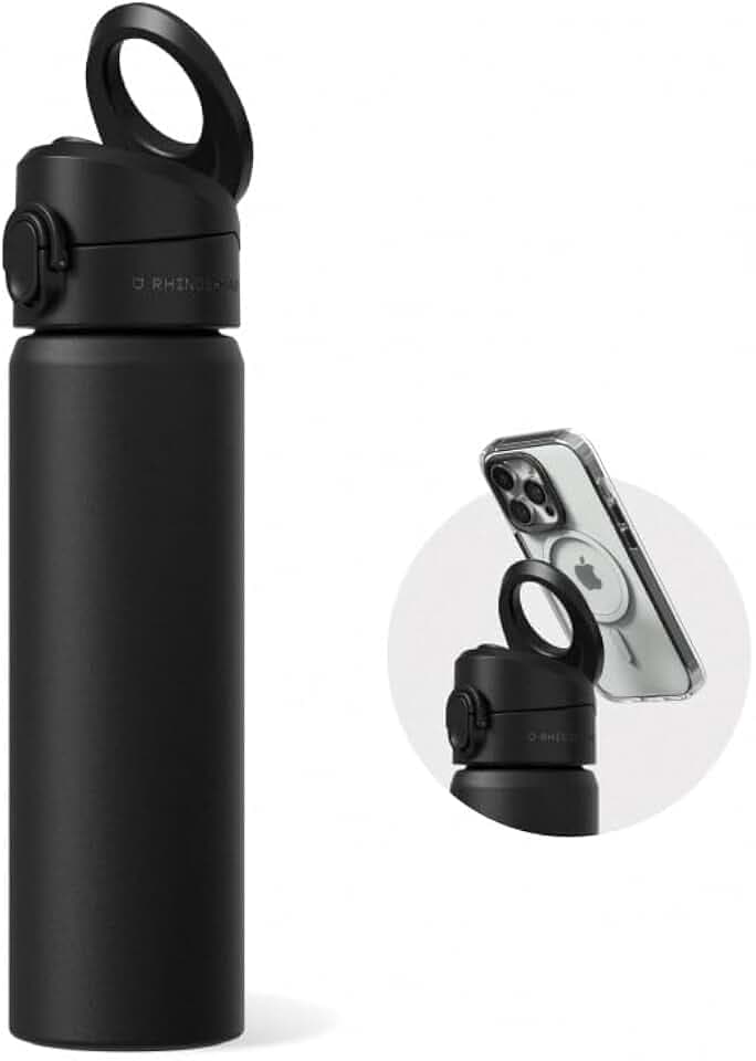 RHINOSHIELD AquaStand Magnetic Insulated Water Bottle 23oz - Black