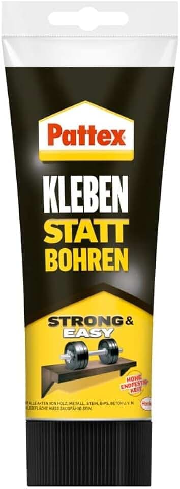 Pattex Montagekleber Kleben statt Bohren, starker Kraftkleber für sofortigen Halt, universell einsetzbarer Baukleber mit hoher Endfestigkeit, 1 x 250 g