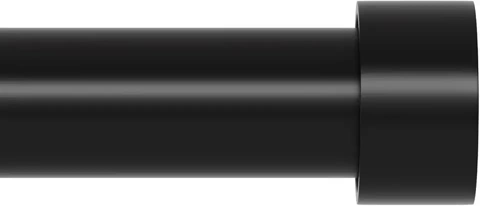 Extra Long Curtain Rod 30 to 254 inch, Heavy Duty Curtain Rods for Windows with Modern End Caps, 1 inch Black Drapery Rods Set for Outdoor Patio, Adjustable Curtain Rod for Room, Black