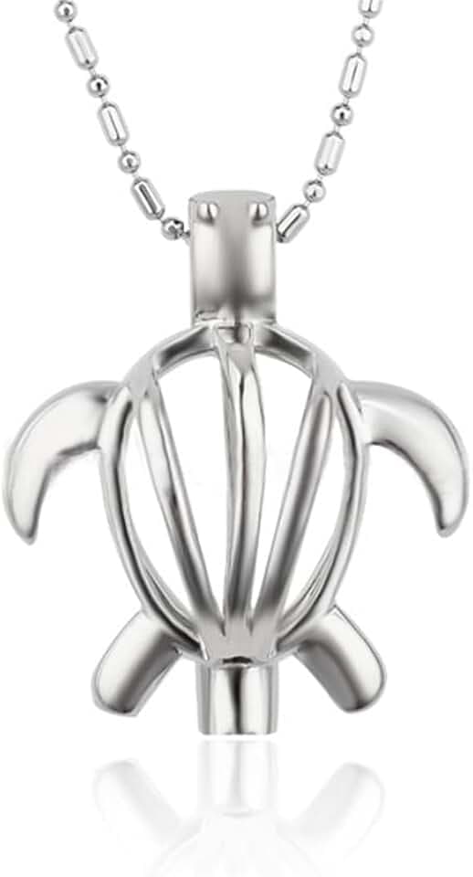 5Pcs Silver Plated Turtle Cage Pendants for DIY Jewelry Making