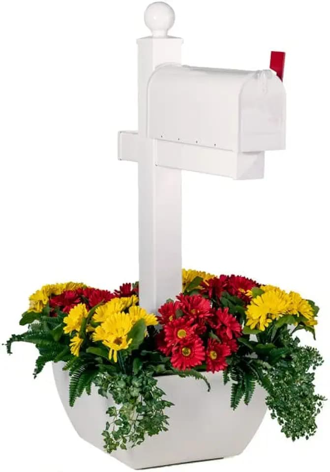 Mailbox Planter - Wrap-Around Fits 4x4 & 6x6 Posts - 16 Gal White