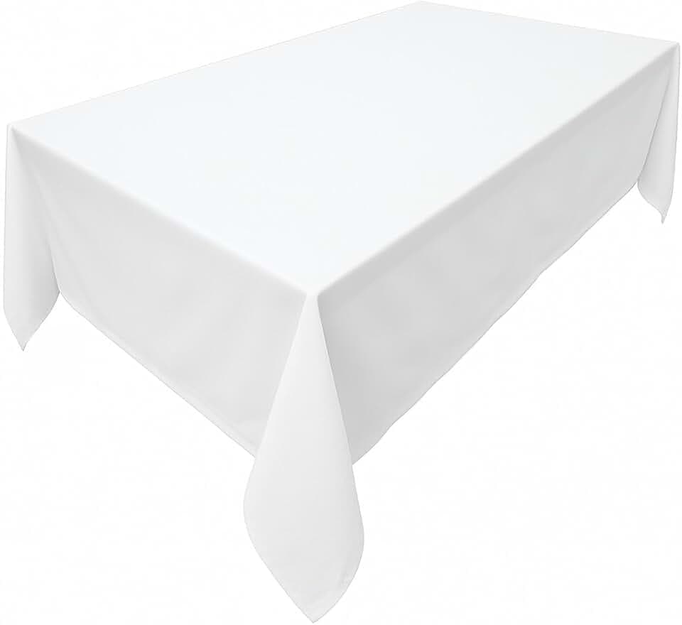 Hochwertige Tischdecke aus Minimate Gewebe. Modern, glatt, breiter Saum, bügelfrei, strapazierfähig, waschbar, trocknergeeignet. Küche und Wohnzimmer. Größe und Farbe wählbar. (Weiß, 140 x 350)