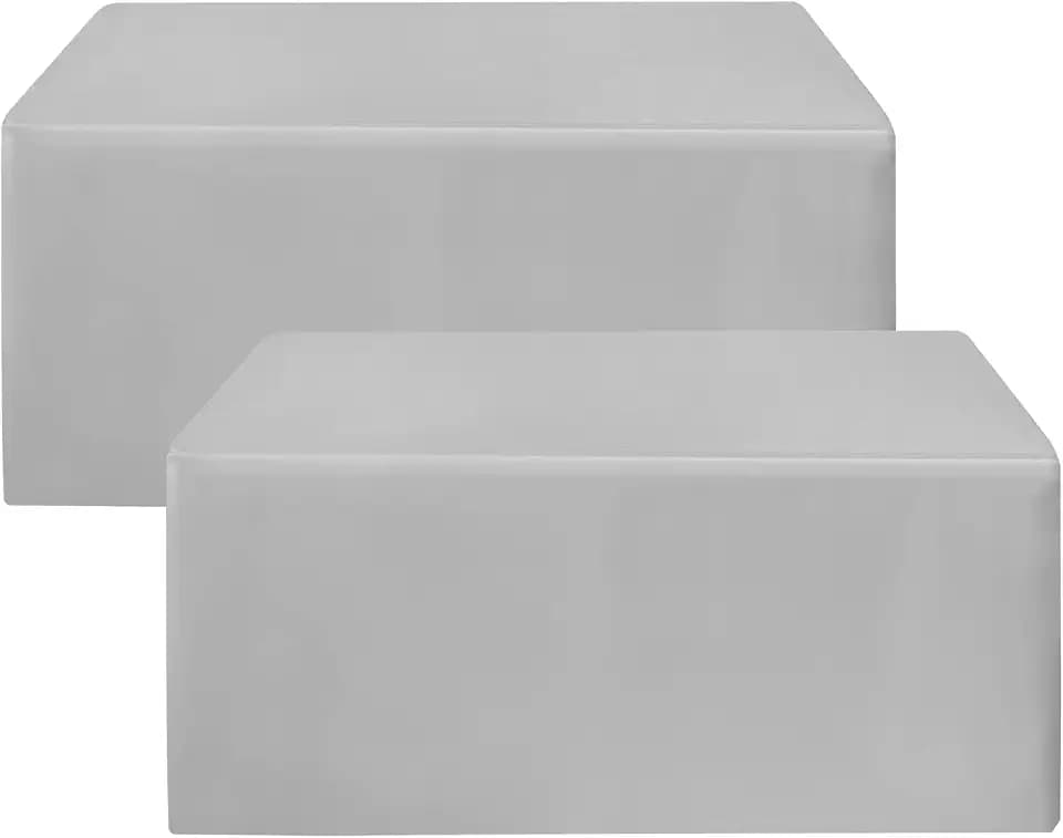 Fitted Table Cloths For 4 Foot Rectangle Tables 2 Pcs Silver Grey