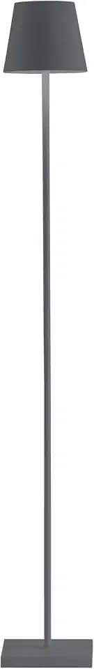 Zafferano, Poldina Lampe L, Kabellose, Wiederaufladbare Stehlampe mit Touch Control, Geeignet für Wohnzimmer und Außenbereich, Dimmer, 2200-3000 K, Höhenverstellbar 52-122 cm, Farbe Dunkelgrau