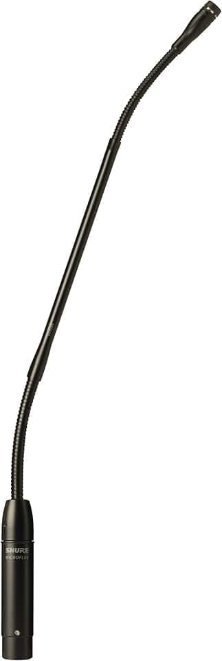 Shure Microflex MX412SE/C Cardioid Condenser Microphone, 12 Gooseneck with In-Line Preamp, Shock & Flange Mount, 10' Side- (or Bottom-) Exit Cable, Snap-Fit Foam Windscreen