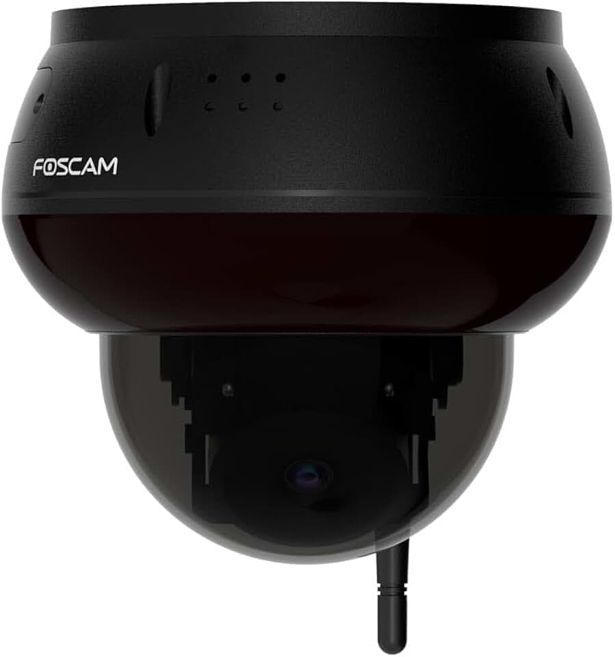 Foscam D8T - 4K 8 MP WLAN Dome Überwachungskamera mit motorisierter PT-Funktion, KI-Personen- und Fahrzeugerkennung, IK10 Vandalismusschutz, WiFi 6, (schwarz)