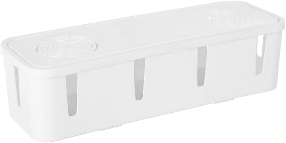 D.RECT Kabelbox Kabelmanagement-Box zum Kabel Aufbewahrungsbox für Kabelführungs ästhetisch weiß