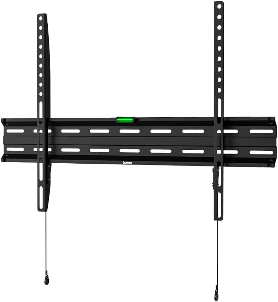 Hama TV Wandhalterung, starr, 32-75 Zoll, bis 40kg, extra flach, VESA | TV Wandhalter schwarz, VESA 50x50 bis VESA 600x400, mit fischer-Dübeln, Fernsehhalterung