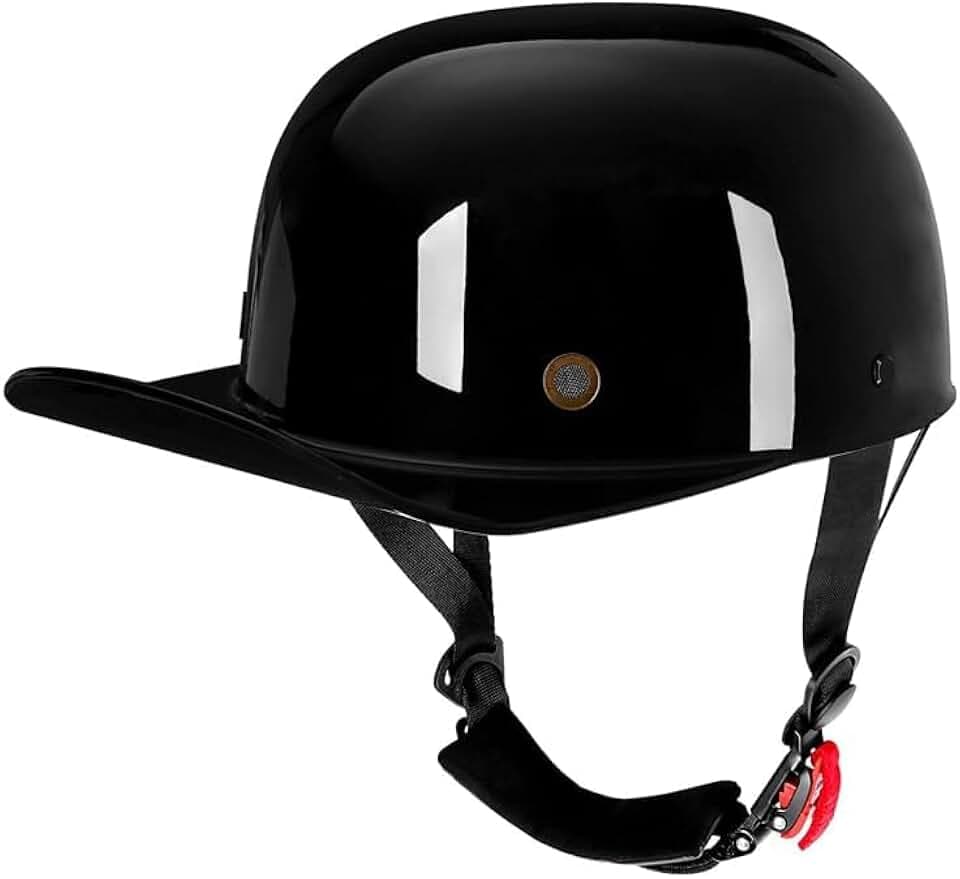 Baseball Cap Motorcycle Helmet,DOT Approved Vintage Open Face Unisex-Adult Half Helmets,- for Scooter, Moped, Street Cruiser, Jet