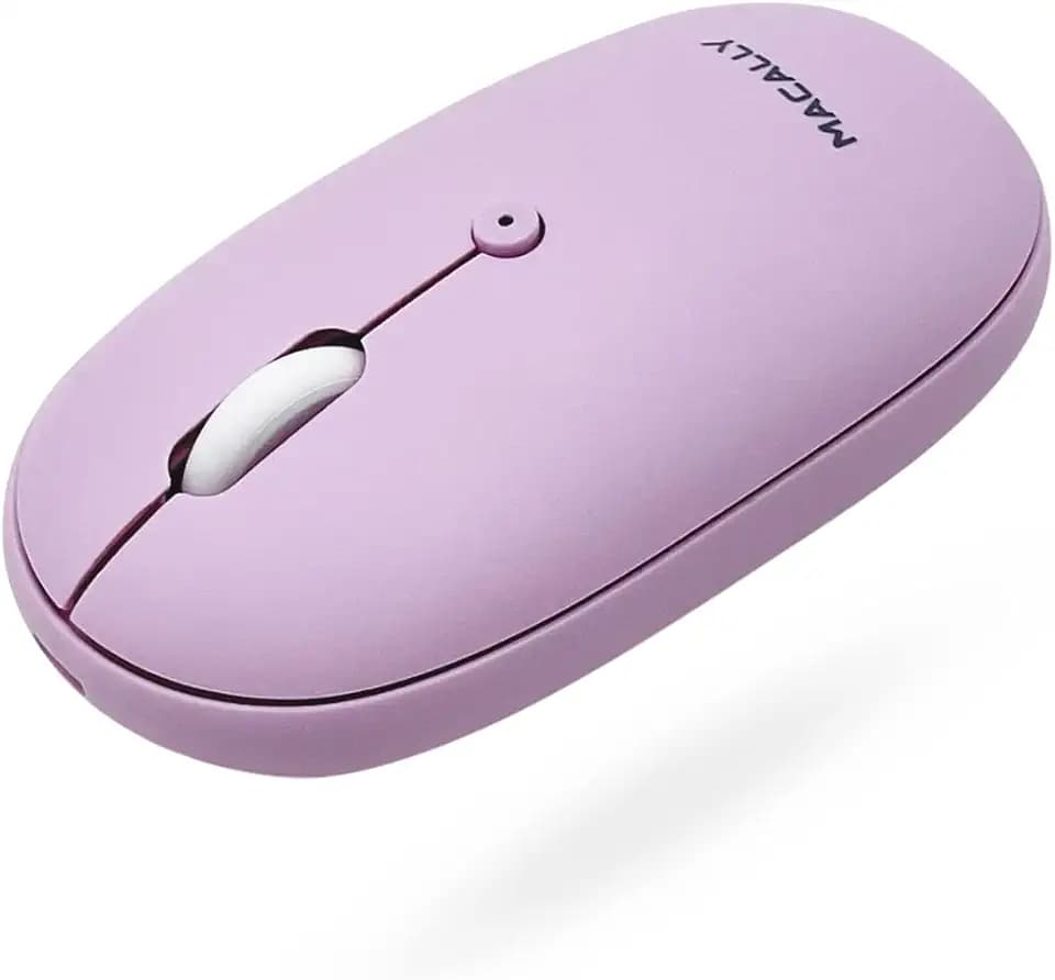 Macally Bluetooth Mouse Purple | Wireless Mouse - Comfortable and Quiet, Enjoy Strong Connection for Laptop, Mac, iPad