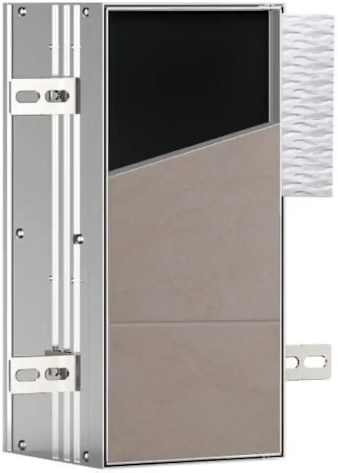 EMCO ASIS PLUS Unterputz Bad Schrank für Klobürste, Hochschrank & Badezimmerschrank mit Toilettenpapierhalter Aluminium 33,2 cm Unterputz Türanschlag links Papierführung seitlich