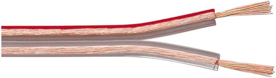 Goobay 15118 Lautsprecherkabel 2x0,5mm² Kupfer Litze / Boxenkabel Audio Kabel Meterware / Speaker Cable Kupferkabel Transparent / Subwoofer Kabel 10m