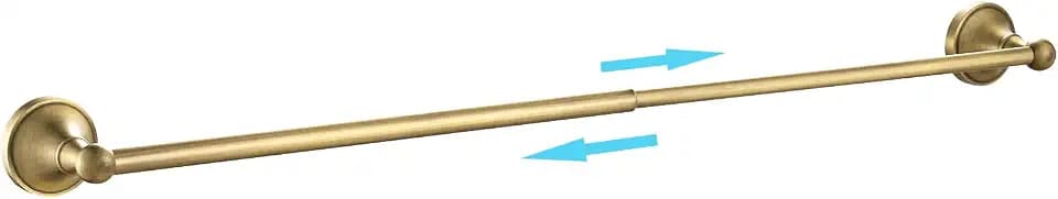 Leyden Antique Brass Towel Bar, Adjustable Towel Holder Rod Brass Towel Rack Bathroom Accessories Wall Mount
