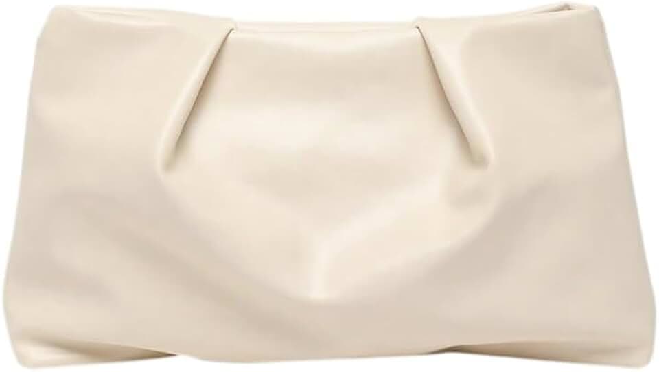 OYOANGLE Women's PU Leather Clutch Purses Small Zipper Ruched Handbag