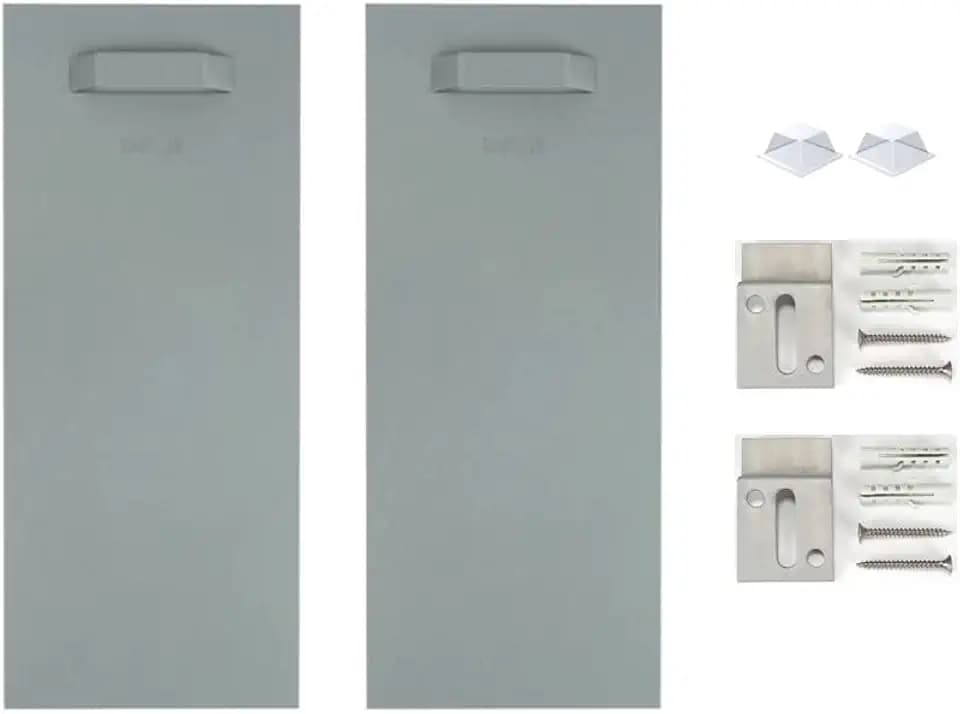 Selbstklebendes Befestigungsset Bilderhalter Spiegelhalter Dibond-Aufhänger Haftbleche (2x Halter | Z-Haken | Silikonpuffer, 300x100mm)