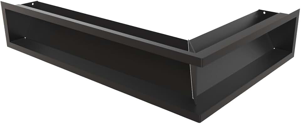 KRATKI Lüftungsgitter Warmluftgitter Luft 12 x 40 x 60 cm schwarz Eck Links