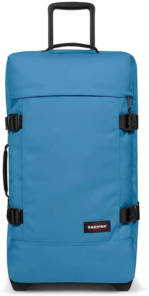 Eastpak Tranverz M Koffer 78L (67 x 35,5 x 30 cm), mittelgroßer Reisekoffer mit Rollen, leichtes Gepäck mit 2 Fächern, Teleskopgriff & TSA-Schloss - Aviator Blue