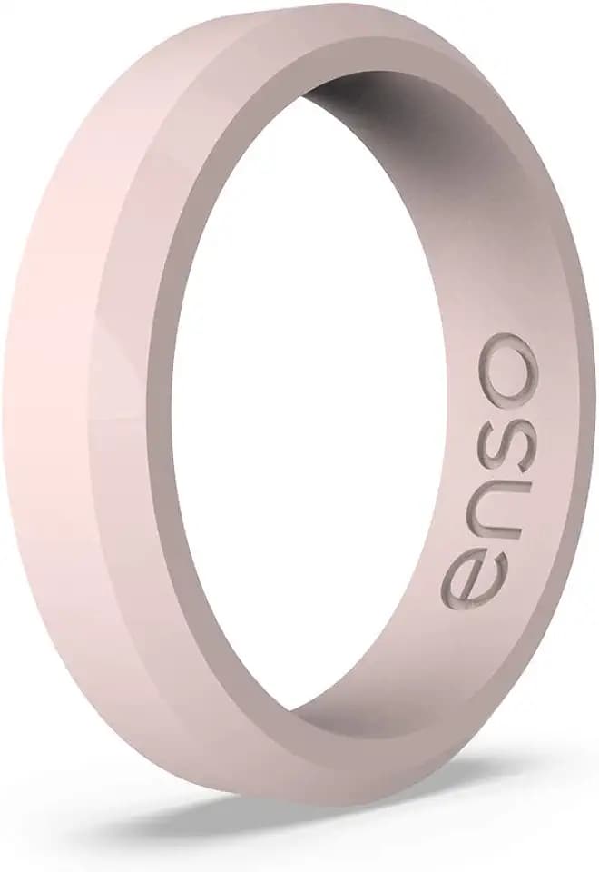 Enso Rings Bevel Thin Silicone Wedding Ring – Hypoallergenic Unisex Stackable Wedding Band – Comfortable Minimalist Band – 5.08mm Wide, 2.16mm Thick