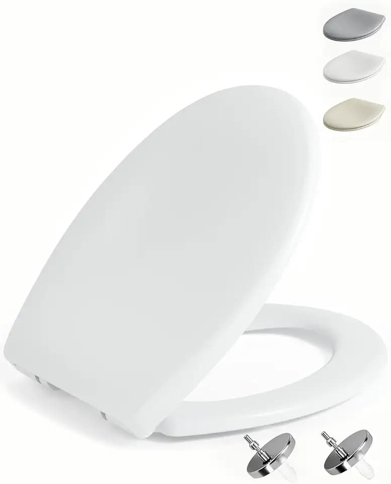 HySail Hochwertiger Toilettendeckel mit Absenkautomatik, Schnellverschluss und Hygienischer Oberfläche – Robust, Umweltfreundlich, Farbbeständig, in Mehreren Farben Erhältlich (Weiß, Oval)